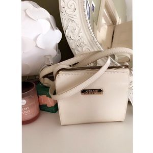White Versace Purse with Shoulder Strap