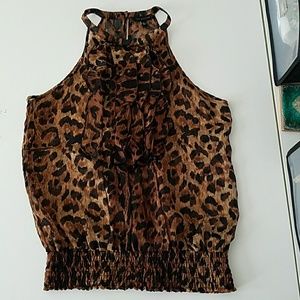 The Limited leopard print sheer halter top