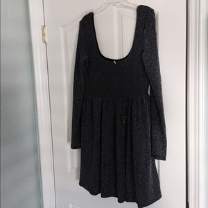 Free People Dark Blue Sparkly Skater Mini Dress