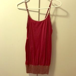 Burgundy Tank with Sparkle