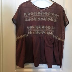 Drapey top with mesh sides