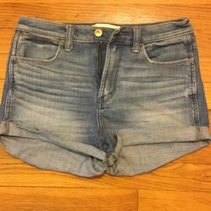 A&F high rise denim shorts