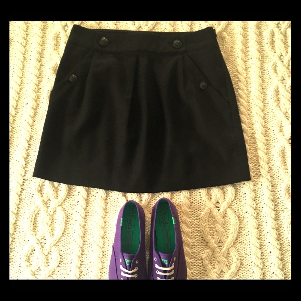 Banana Republic Black Wool Mini Skirt