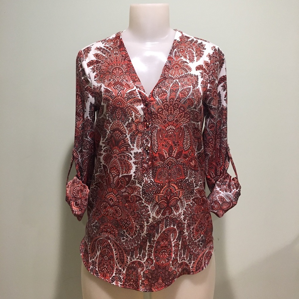 👚ZARA long sleeve silky Top👚