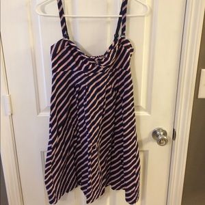 Red, white and blue strap or strapless sun dress