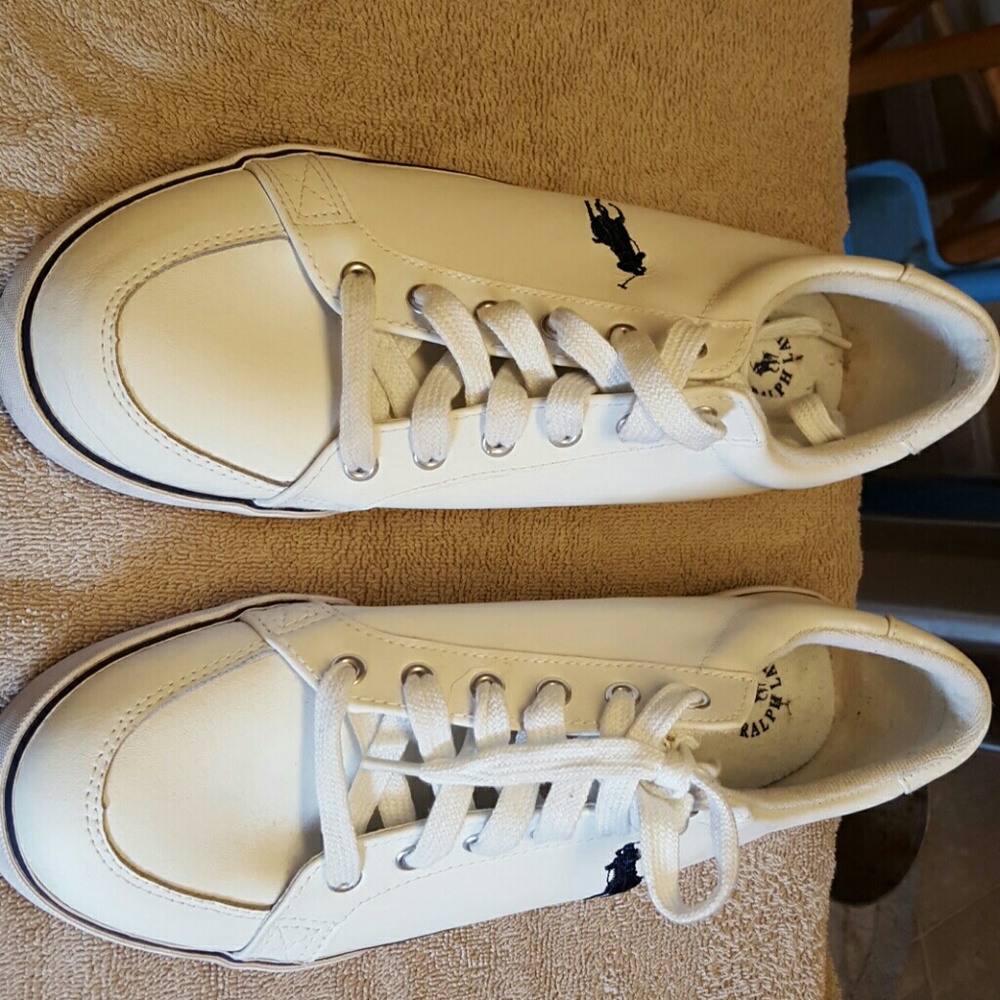 Men's White Polo leather gym shoes