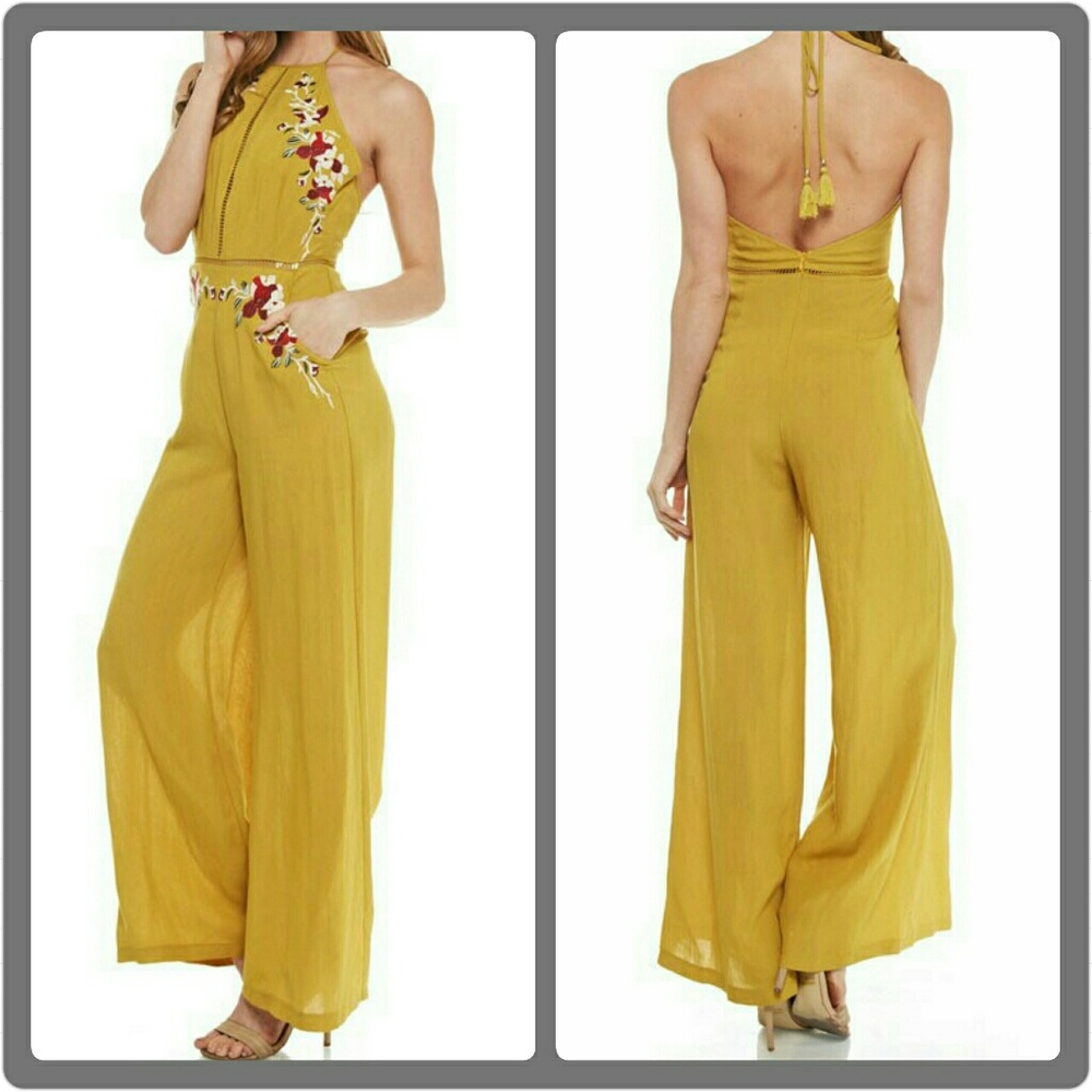 Gorgeous Embroidered Mustard Yellow Jumpsuit