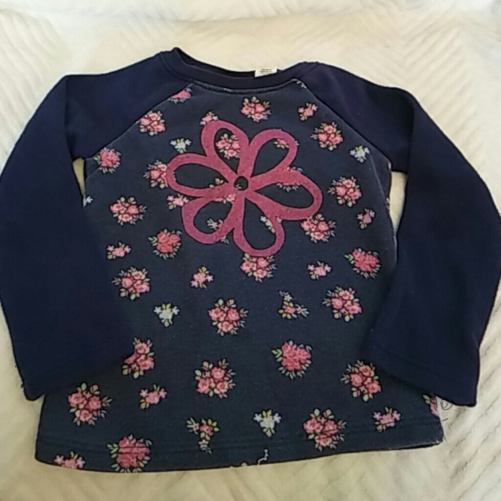 Girls Pink Sweater Floral 2T
