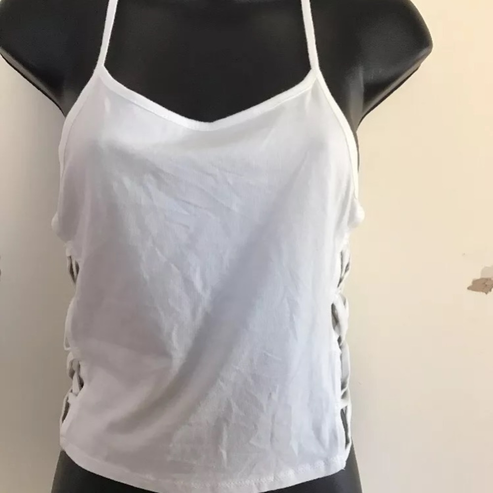 Women Heart&Hips Ivory Sexy Cropped Tank M NWT