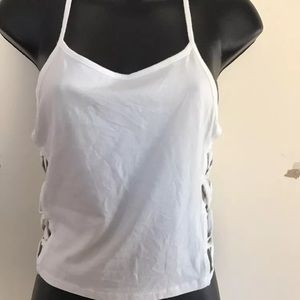 Women Heart&Hips Ivory Sexy Cropped Tank M NWT