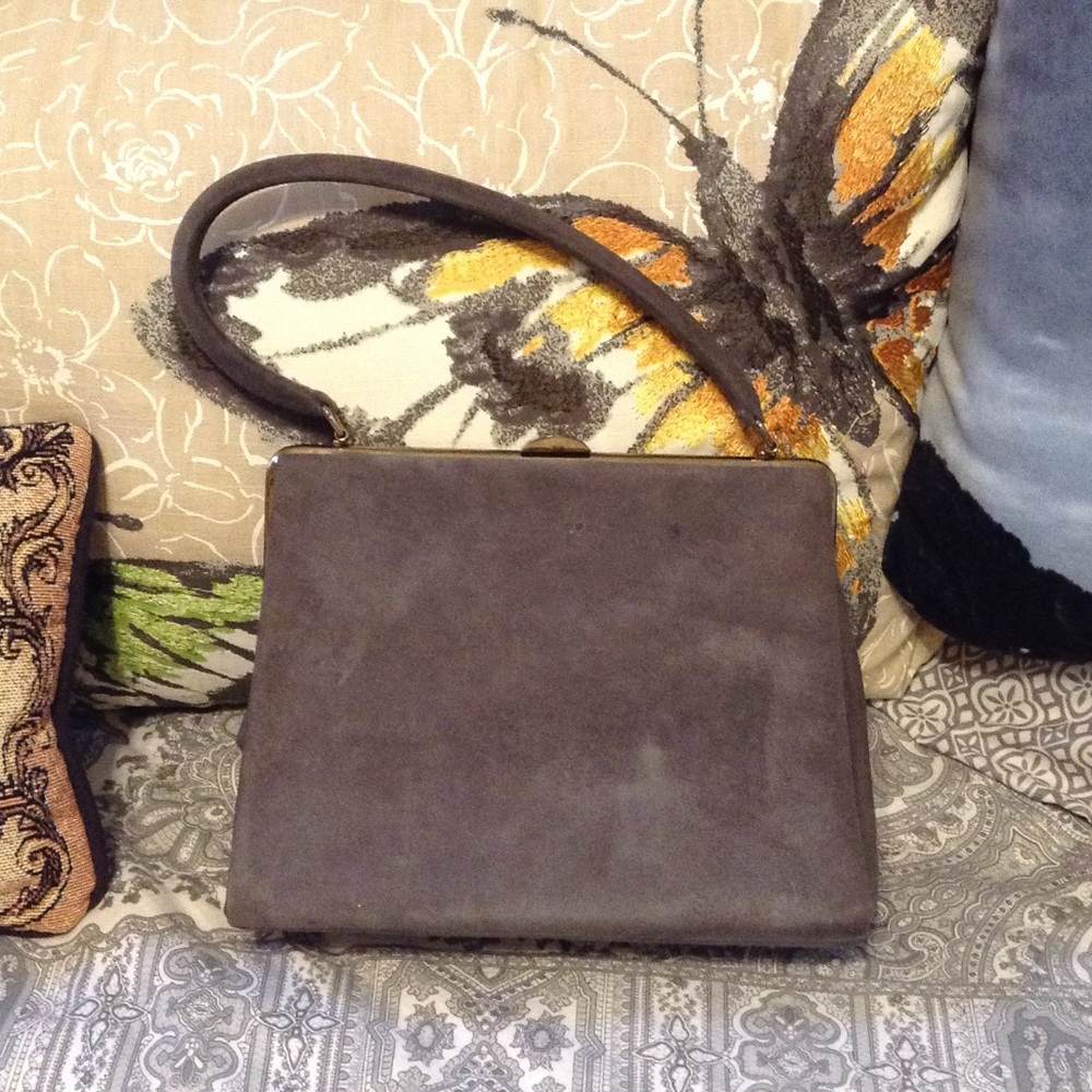 💠VINTAGE💠Gray "Suede-like" Handbag👜🐰