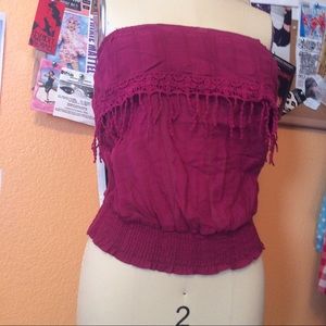 NWOT Fuchsia sleeveless tube top blouse size small