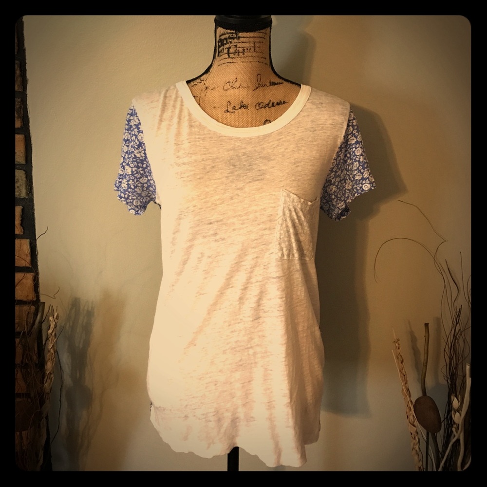 J.Crew shirt with blue back and sleeves!