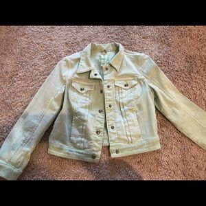 Mint green denim crop top jacket
