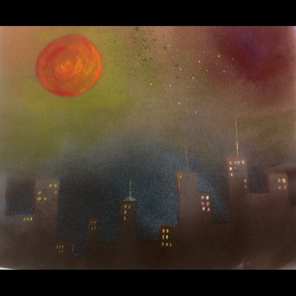 Backpack/tote bag, unique original art on canvas