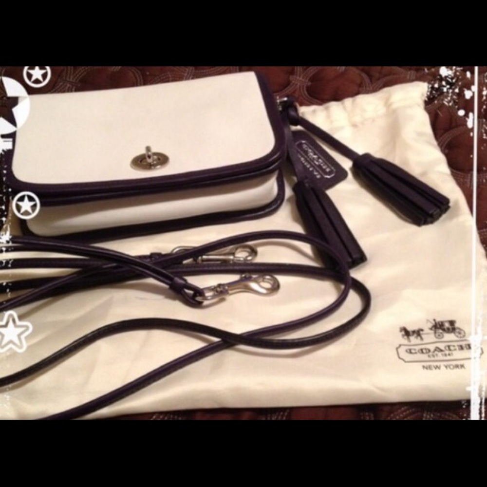 COACH LEGACY White&Purple leather mini