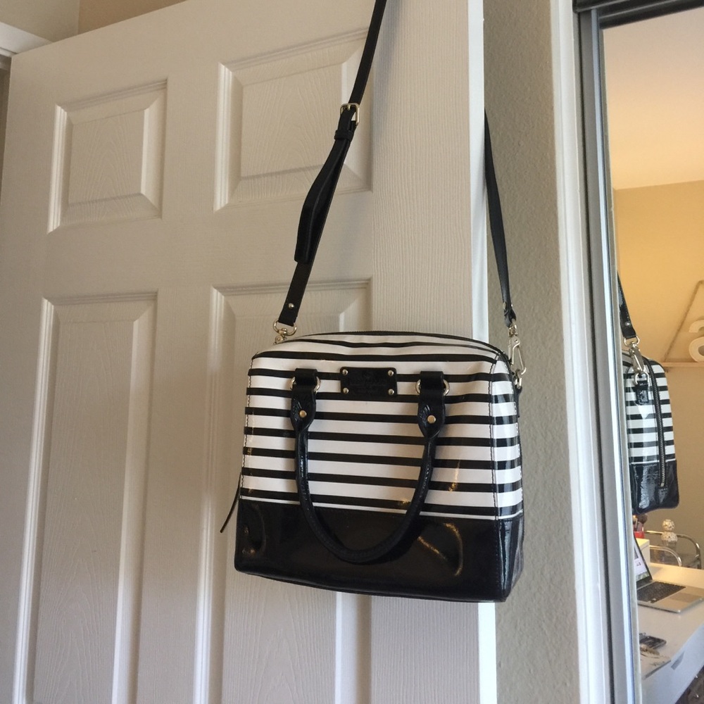 Kate Spade patent leather stripe bag