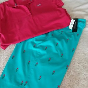 Talbots cotton embroidered shorts