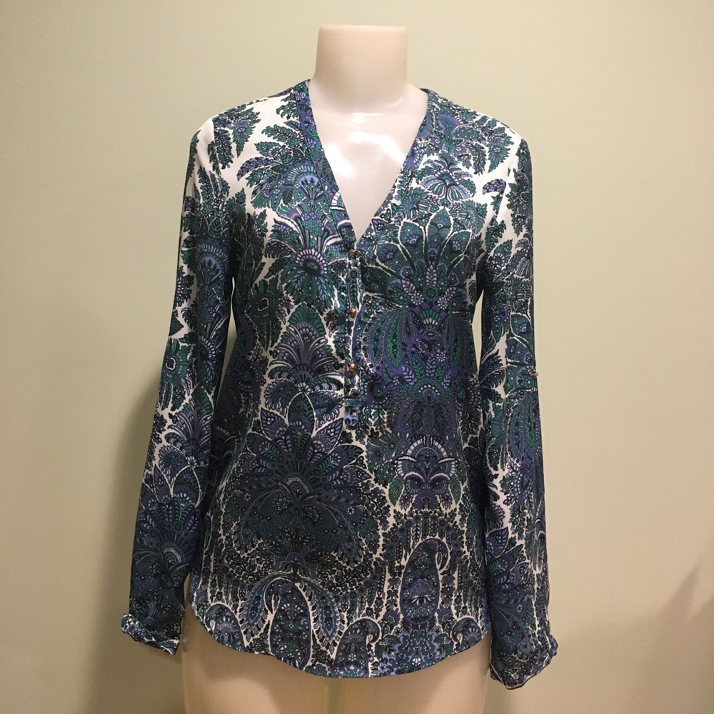 👚ZARA silky long sleeve top👚