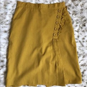 Anthropologie Golden Rays yellow skirt