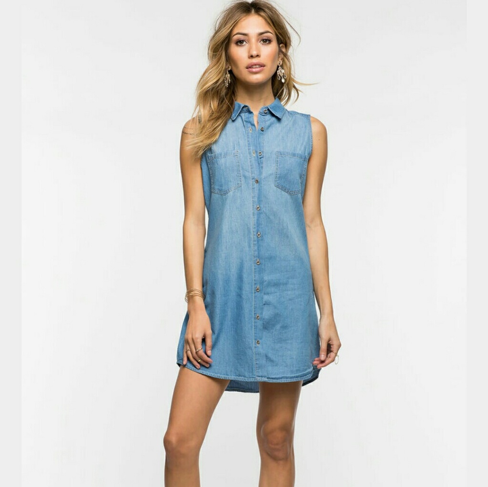 On Trend Chambre Shirt Dress