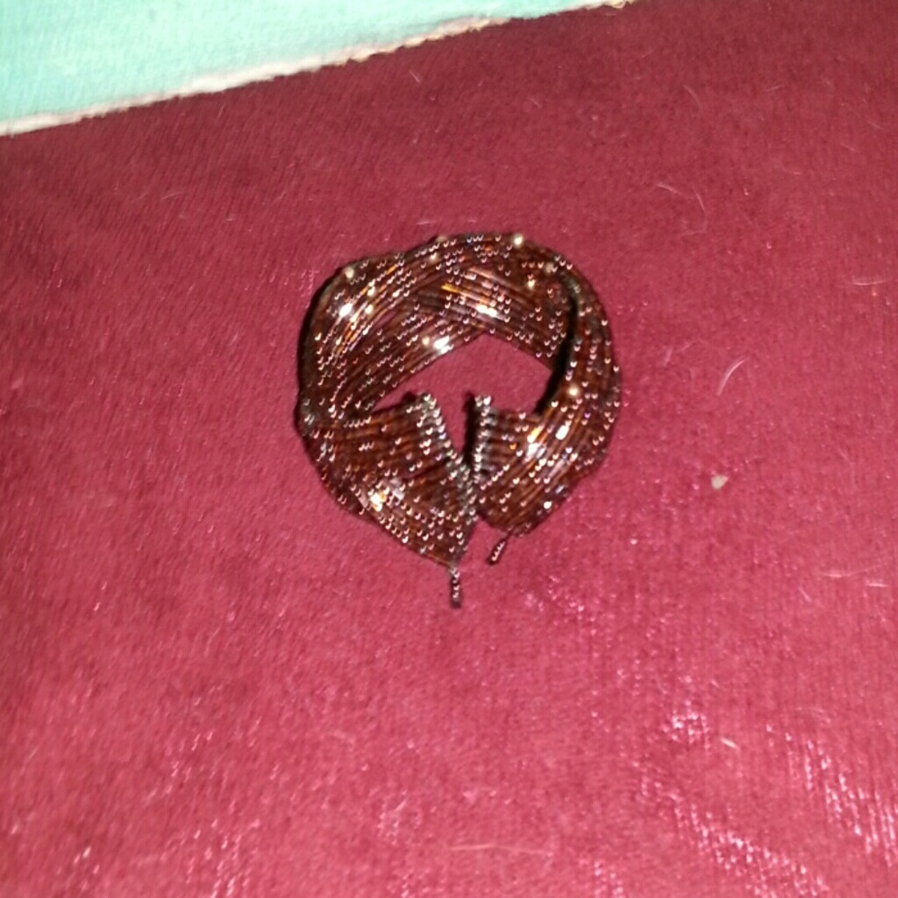 Bronze beaded wide flex bracelet