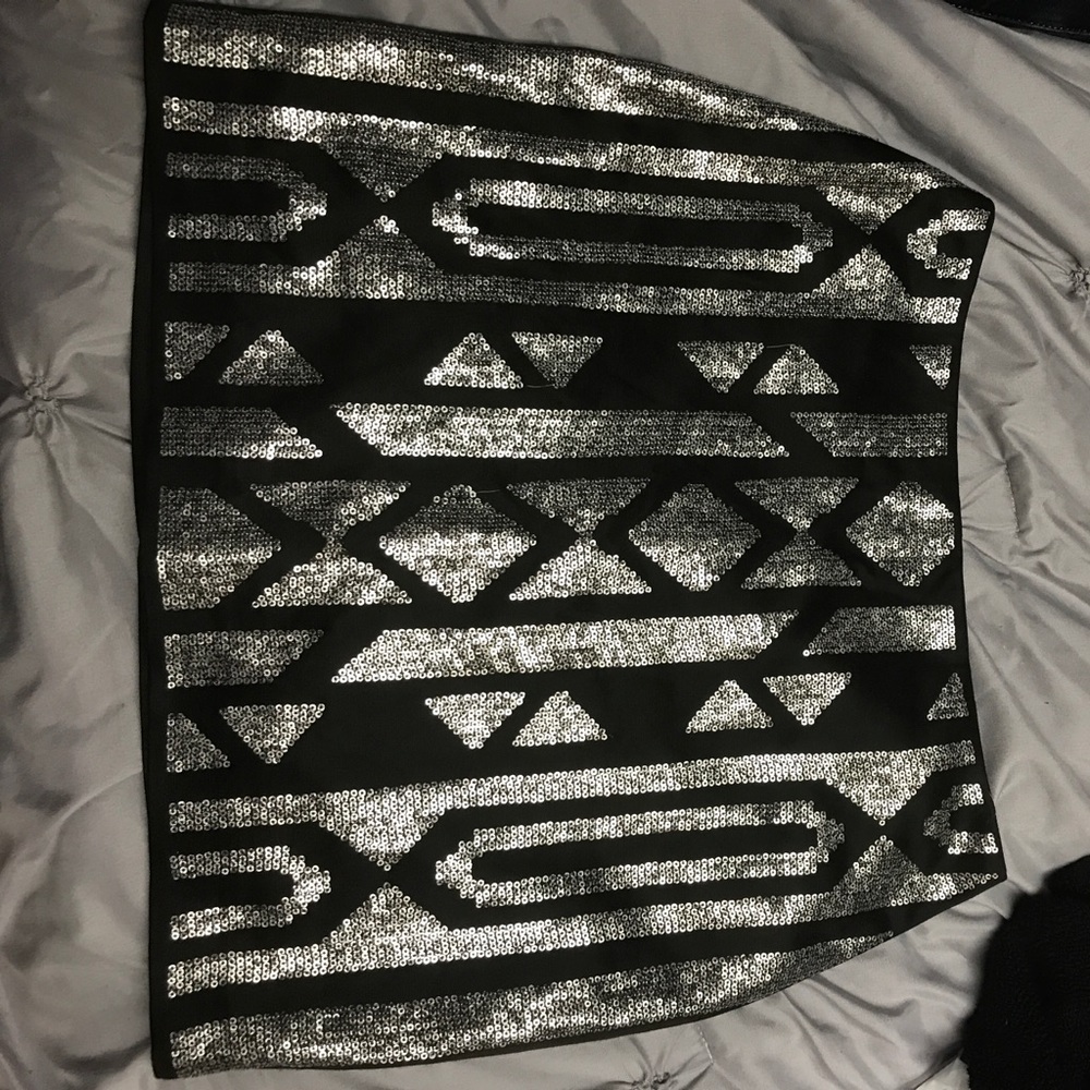 Black and silver skirt