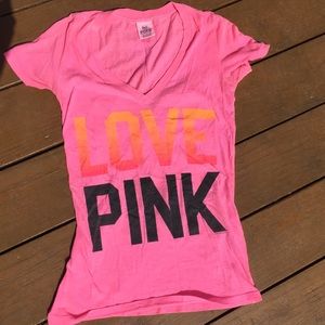 Pink Victoria's Secret v-neck tshirt