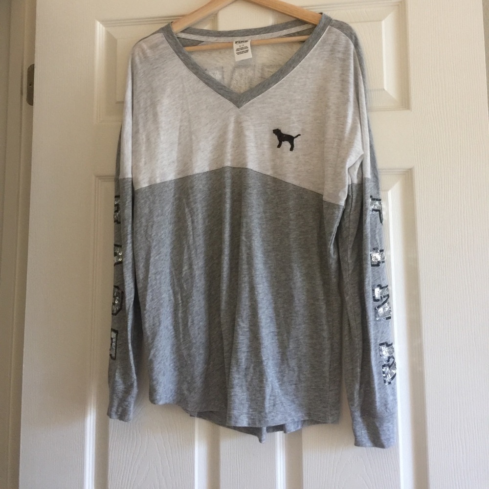 Sequined VS PINK tee (size small)