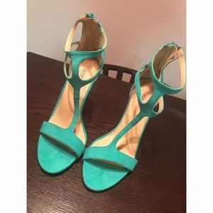 Strapped Mint Green Sandal Heels
