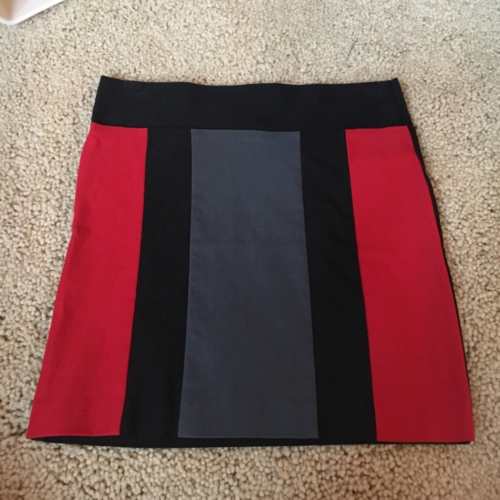 Red/Gray/Black Mini Skirt
