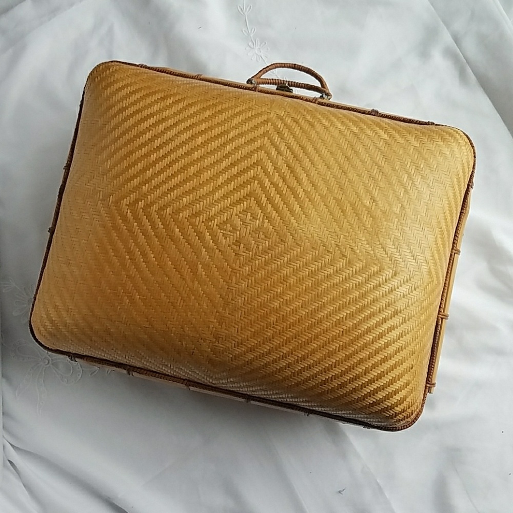 Vintage Rattan Suitcase