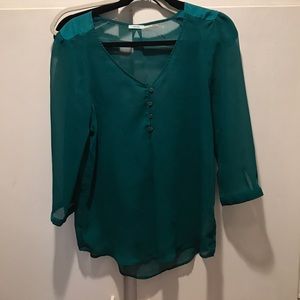 Green see through top