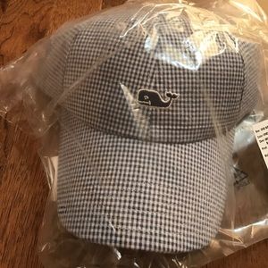 VINEYARD VINES NAVY PLAID BALL CAP