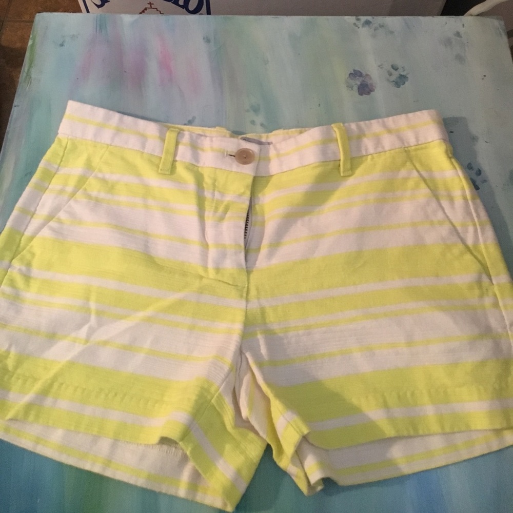 Bright yellow striped shorts!!