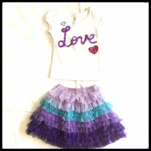 Children's Place Outfit Tee Shirt and Skirt