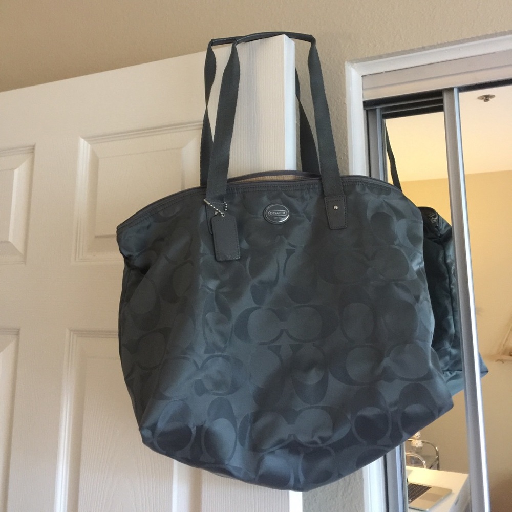 Silver Coach Tote