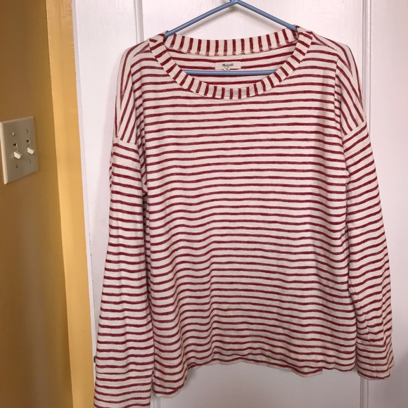 MADEWELL Surfbreeze Sweatshirt in Stripe Sz L - Picture 4 of 8