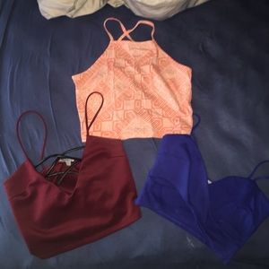 Three Charlotte Russe Crop Tops