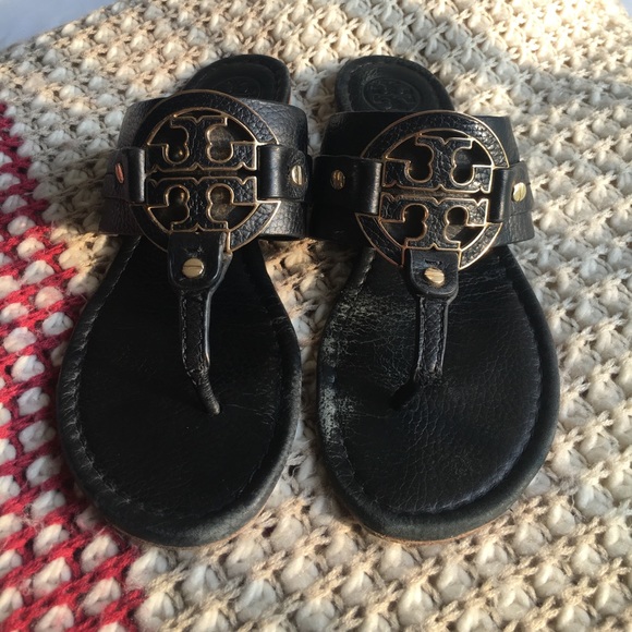 Tory Burch Shoes - Tory Burch 'Amanda' flat black leather thong