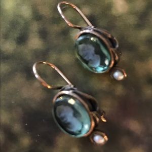 Extasia Glass Hand Pressed Cameo Earrings