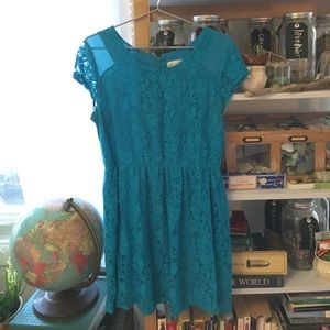 Urban Outfitters Turquoise short lace dress