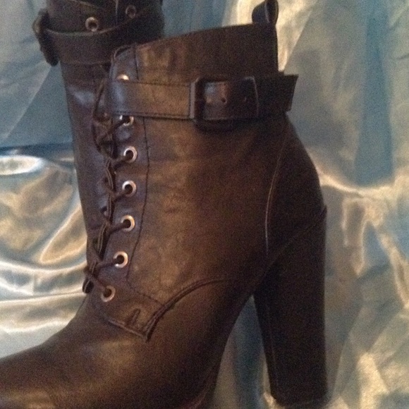 Heeled Combat Booties - Picture 2 of 2