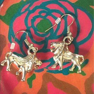 Gold Lion Earrings