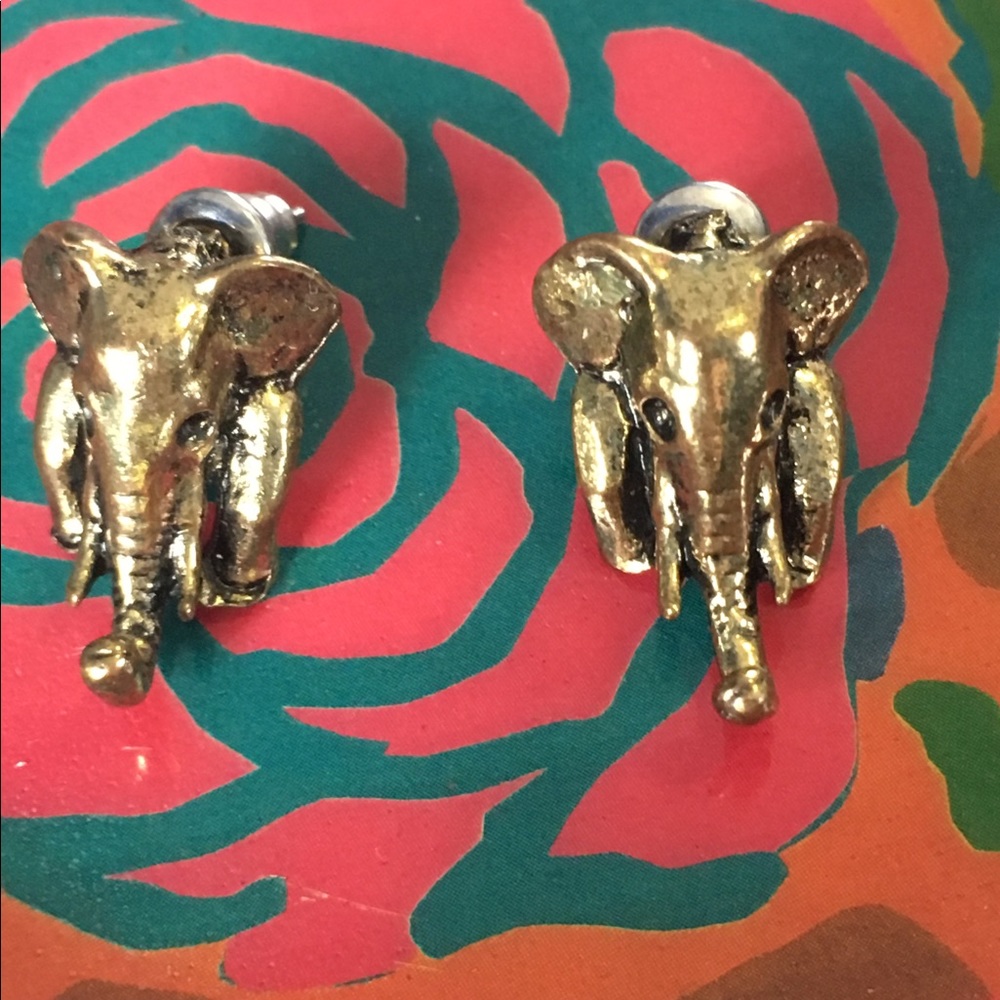Gold Elephant Earrings