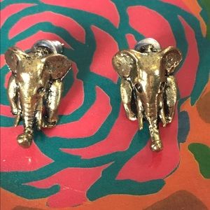 Gold Elephant Earrings