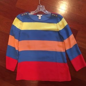 j.Crew silk block colored blouse