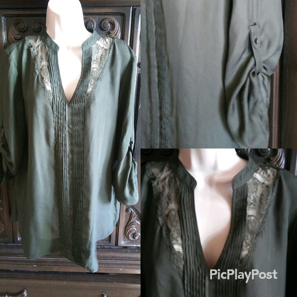 Womens Lauren Conrad Blouse Green Large