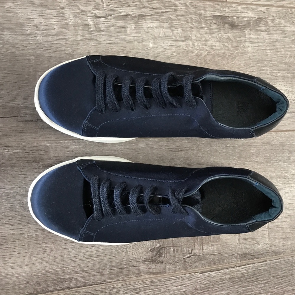 Iris & Ink navy satin sneakers