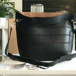 Loewe Strip Original Calf Leather Shoulder Bag Bla